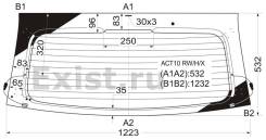 Стекло заднее. Toyota Opa, ZCT10, ZCT15, ACT10 Двигатели: 1ZZFE, 1AZFSE