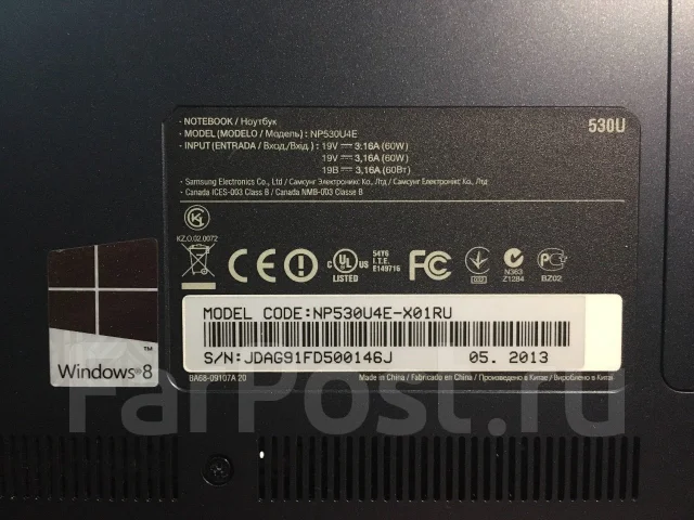 Samsung ATIV Book 5 530U4E. 14.1", ��� 8 ��, ���� 500���, WiFi: 1, Bluetooth: 1, ����������� �� 4��. ����