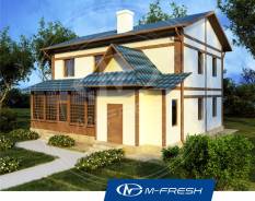 M-fresh Japan style (Интересная крыша, дом с верандой! ). 200-300 кв. м., 2 этажа, 4 комнаты, бетон