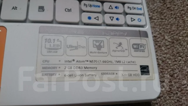 Acer Aspire One Happy2-N578Qoo. 10.1", 1 660����, ��� 2048 ��, ���� 280���, WiFi: 1, Bluetooth: 1, ����������� �� 1��. ����