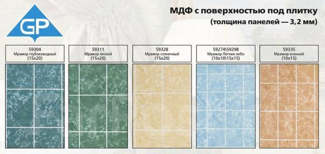 Влагостойкие панели мдф под плитку