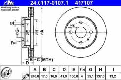 Диск тормозной. Daihatsu YRV, M200G, M201G, M211G Двигатель K3VET