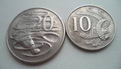 Австралия, 20 + 10 центов 1966