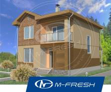 M-fresh Man-зеркальный (Проект дома для маленького участка). 100-200 кв. м., 2 этажа, 4 комнаты, бетон