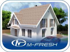 M-fresh Adrenaline! (Проект современного красивого дома с мансардой! ). 200-300 кв. м., 1 этаж, 4 комнаты, бетон