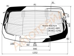 Стекло заднее с обогревом MERCEDES BENZ C-CLASS (W205) 2014- XYG W205RWHX