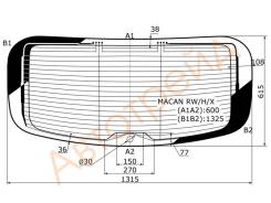 Стекло заднее (крышка багажника) с обогревом PORSCHE MACAN 14-