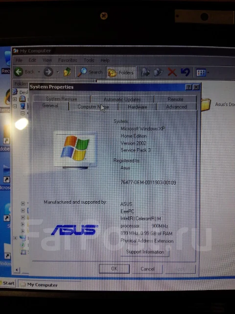 Asus Eee PC 900. 8.9", 1����, ��� 1024 ��, ���� 16���, WiFi: 1, ����������� �� 2��. ����