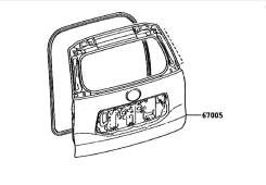 Дверь багажника. Lexus GX460 Toyota Land Cruiser Toyota Land Cruiser Prado, TRJ150, GRJ151, GRJ150 Двигатели: 1GRFE, 2TRFE