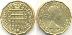 Великобритания 3 пенса 1960 год (иностранные монеты)