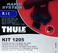 Крепёжный комплект для багажника Thule 1205 Toyota Corolla, 4-dr sedan, 00-, Toyota Corolla, 5-dr estate, 00-06, Toyota Corolla, 5-dr hatchback, 02-04...