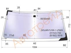 Стекло лобовое в клей TOYOTA LAND CRUISER/LEXUS LX470 98-07 XYG SOLAR-FJ100-1 LFW/X