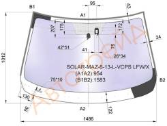 Стекло лобовое в клей MAZDA 6 4D/5D SED/WGN 12- SOLAR-MAZ-6-13-L-VCPS LFW/X