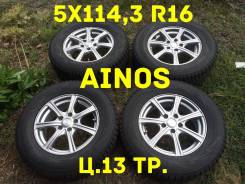 Литьё Ainos 5х114,3 R16 БП по РФ (100% с Японии). 6.5x16, 5x114.30, ET40