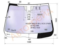 Стекло лобовое в клей MAZDA 6 2008- 4/5D HBK/WGN XYG SOLAR-MAZ-6-08-L-VCS LFW/X