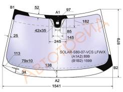 Стекло лобовое в клей VOLVO S80 SEDAN/V70 XC70 WAGON 2007- XYG SOLARS8007VCSLFWX