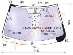Стекло лобовое в клей TOYOTA CAMRY 2006- XYG SOLAR-ACV40-L-VSCP LFW/X