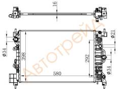 Радиатор CHEVROLET AVEO 1.6 11-/OPEL MOKKA 12- SAT SG-CV0011-1