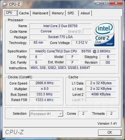 Intel Core 2 Duo E6750 ����