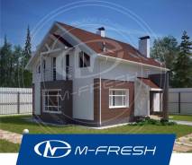 M-fresh Kam!l`fo (Свежий проект 1-этажного дома с мансардой! ). 100-200 кв. м., 1 этаж, 4 комнаты, бетон