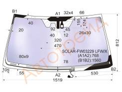 Стекло лобовое с обогревом щеток в клей TOYOTA LAND CRUISER PRADO/LEXUS GX460 2009- SOLAR-FW03229 LFW/H/X