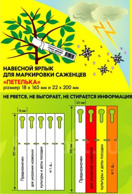 Бирки для маркировки растений (100 шт)