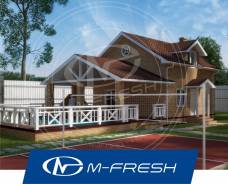 M-fresh Miranda (Проект бани с жилой мансардой! Посмотрите сейчас! ). 100-200 кв. м., 1 этаж, 3 комнаты, бетон