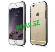 Силиконовый прозрачный чехол с алюминиевым бампером по периметру для iPhone 6 Plus/6s Plus, черный