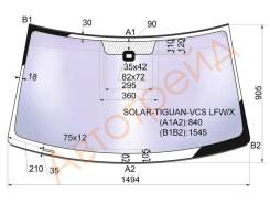 Стекло лобовое в клей VOLKSWAGEN TIGUAN 2007- XYG SOLAR-TIGUAN-VCS LFW/X