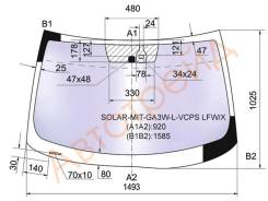 Стекло лобовое в клей MITSUBISHI ASX/RVR 5D CROSSOVER 2010- XYG SOLARMITGA3WLVCPSLFWX