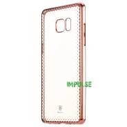Силиконовый бампер с хромированным ободочком для Samsung Galaxy Note 7 золотой