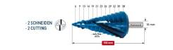 Сверло ступенчатое Karnasch 6-38 мм с покрытием Blue Dur