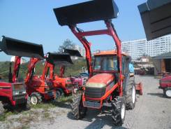Kubota. Трактор с кабиной, ГУР, реверс, погрузчик, фреза, 45 л.с.