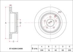 Диск тормозной. Nissan Murano, Z50 Infiniti FX45