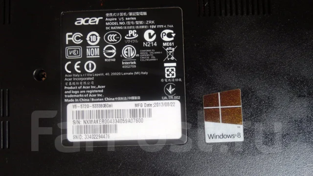 Acer Aspire V5-572PG-53338G50amm. 15.6", 1,3����, ��� 8 ��, ���� 550���, WiFi: 1, Bluetooth: 1 ����