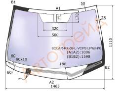 Стекло лобовое с обогревом щеток в клей LEXUS RX350/450H 09- SOLARRX09LVCPSLFW,H,X