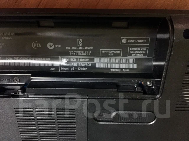HP Pavilion g6-1216er. 15.6", 2,5����, ��� 4 ��, ���� 250���, WiFi: 1, ����������� �� 3��. ����
