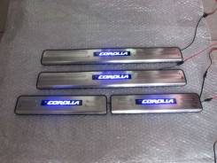 Накладка на порог. Toyota Corolla, ZRE172, NDE160, NRE180, NRE160, ZRE161, ZRE181, ZRE182 Двигатели: 2ZRFAE, 1NDTV, 1NRFE, 1ZRFAE, 2ZRFE, 1ZRFE