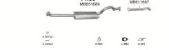 Глушитель. Mitsubishi Pajero, V44WG, V43W, V44W, V47WG Двигатели: 6G72, 4D56
