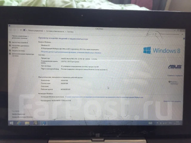 Asus Transformer Book T100TA-DK003H. 10", 2 660����, ��� 2048 ��, ���� 64���, WiFi: 1, Bluetooth: 1, ����������� �� 5��. ����
