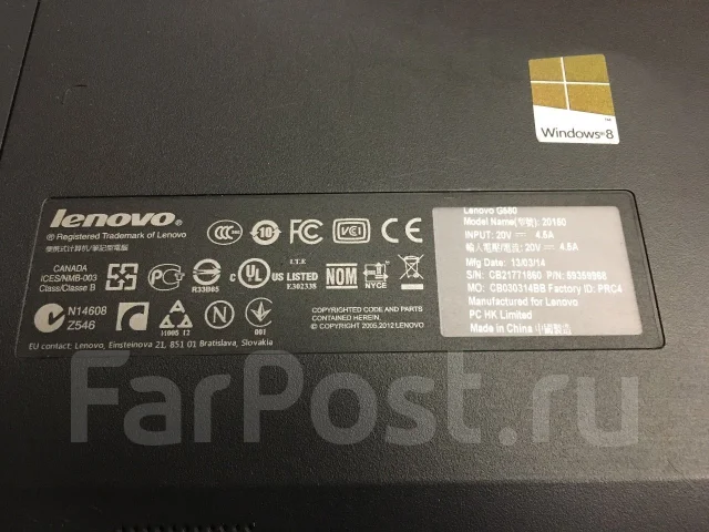 Lenovo G580. 15.6", 3����, ��� 8 ��, ���� 500���, WiFi: 1, Bluetooth: 1, ����������� �� 1��. ����