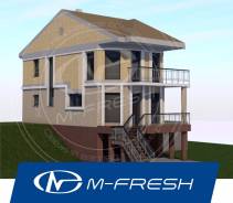 M-fresh Novella (Проект дома для узкого участка! Посмотрите! ). 100-200 кв. м., 2 этажа, 4 комнаты, бетон