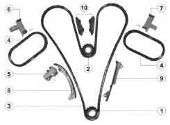 Комплект для замены цепи ГРМ TOYOTA CAMRY,HIGHLANDER,RAV4, LEXUS IS,GS 2-4GR