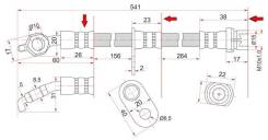 Шланг тормозной FR TOYOTA CAMRY/GRACIA/HARRIER/MARK2 QUALIS/WINDOM/LEXUS ES300/RX300 96-03 LH