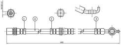 Шланг тормозной FR TOYOTA GRANVIA/GRAND/REGIUS/TOURING HIACE 95-