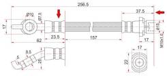 Шланг тормозной RR TOYOTA COROLLA/FIELDER/RUNX/ALLEX/MATRIX/OPA/VISTA/ARDEO/WILL/VOLTZ 00- LH=RH