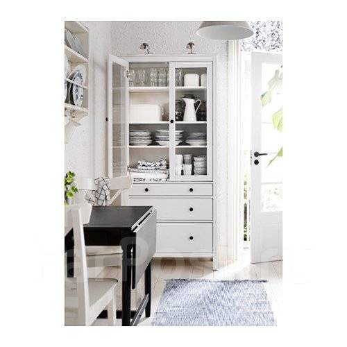 Hemnes хемнэс комод с 3 ящиками белая морилка 108x96 см