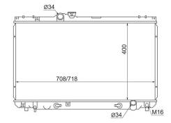 Радиатор TOYOTA CHASER/CRESTA/VEROSSA/MARK II #ZX100/#ZX110 2.0/3.0 96-