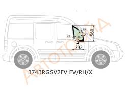 Стекло форточки (уголок) переднее правое FORD TOURNEO TRANSIT CONNECT 2003-