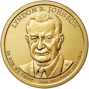 Новинка - 1 доллар США 2015 - 36 Президент Джонсон (Lyndon B. Johnson)